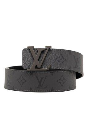 Louis Vuitton Monogram Eclipse Belt LV Initial 40 mm Reversible 95 38 Gray